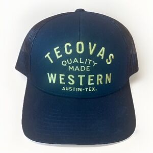 Tecovas Hat Adult One Size Black Austin Texas Western Snapback Trucker Cap EUC